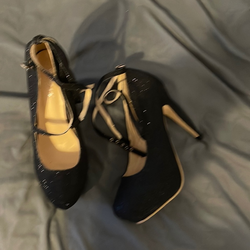 Sparkly black heels